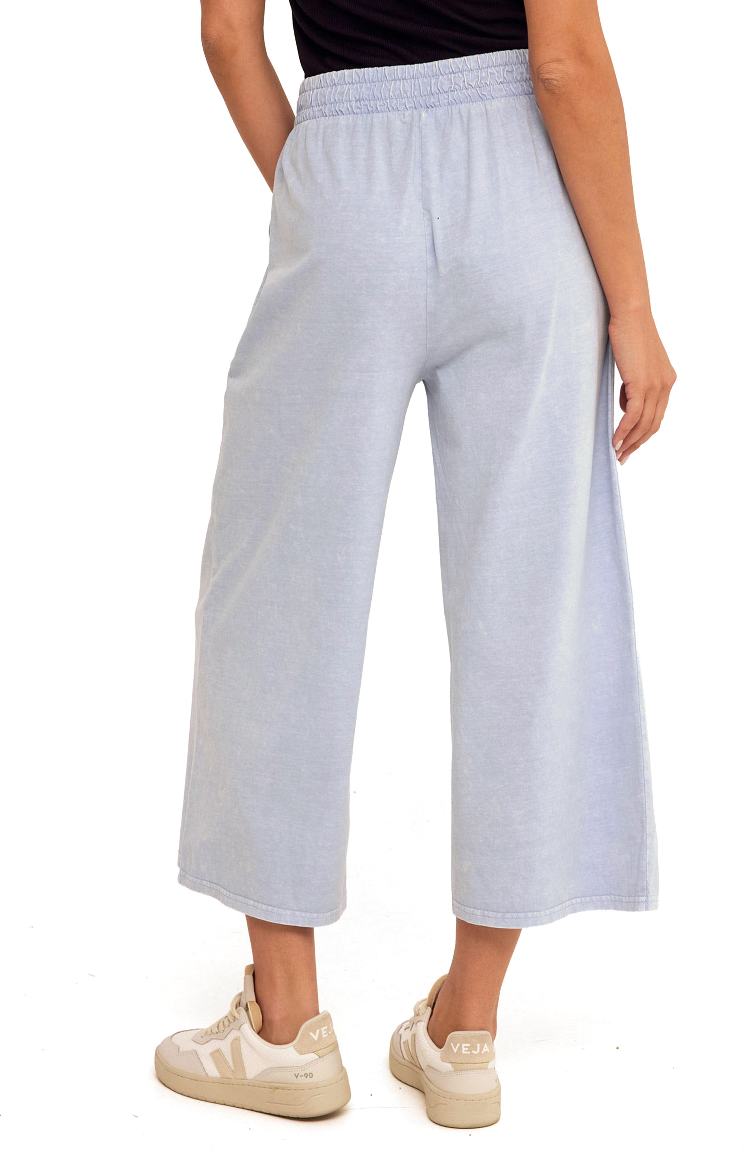 Alva Mineral Wash Pull-On Wide Leg Capri Pants - image 4