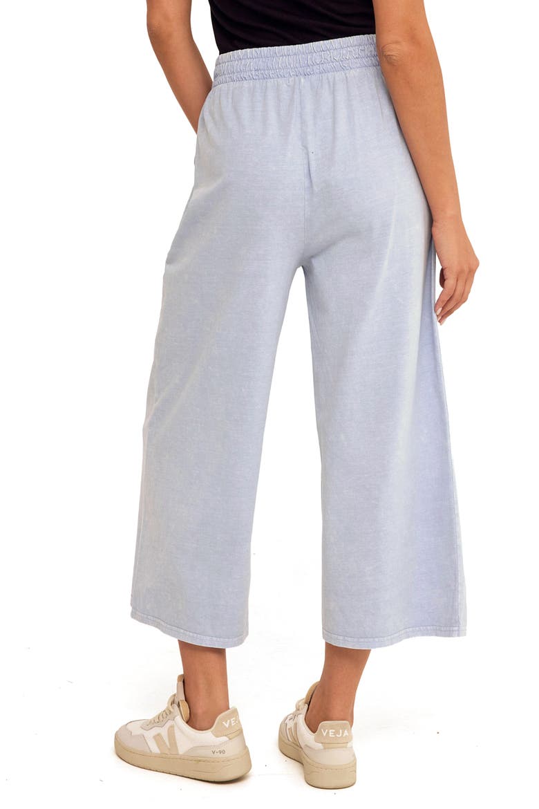 Alva Mineral Wash Pull-On Wide Leg Capri Pants, Alternate, color, HIGH TIDE