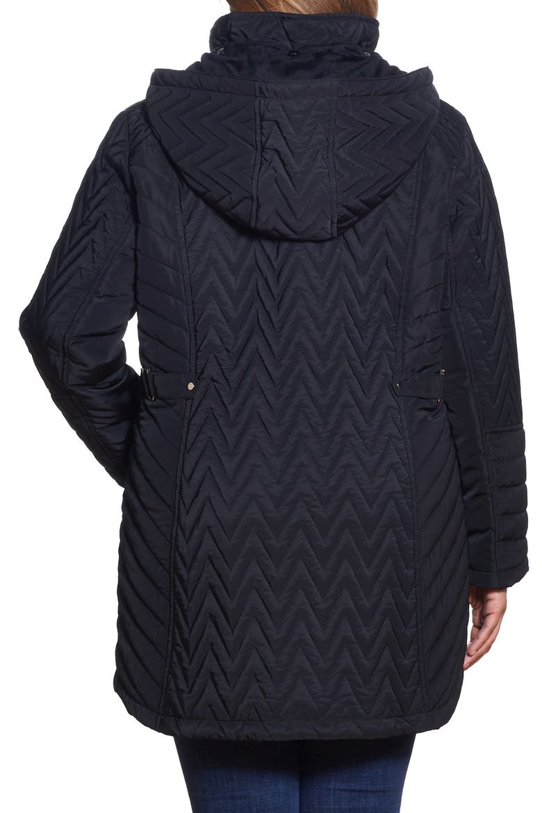 Chevron Quilt Jacket, Alternate, color, BLACK