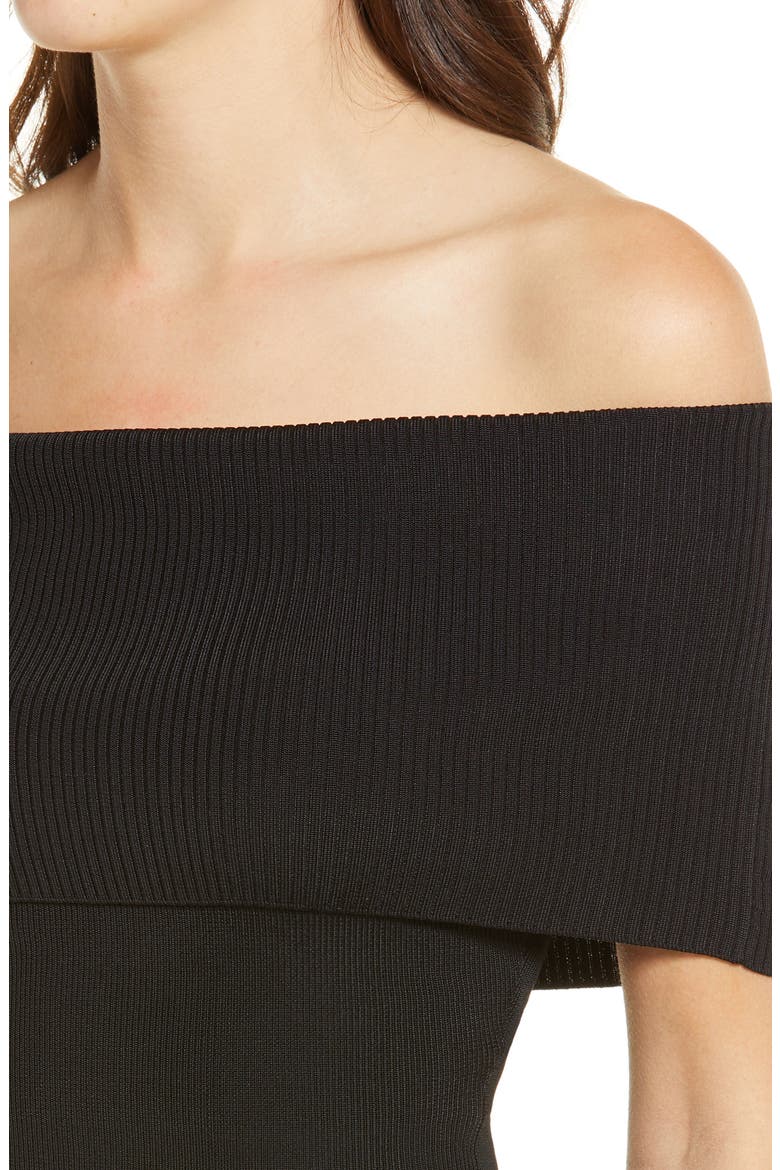 Foldover Rib Crop Top, Alternate, color, BLACK001
