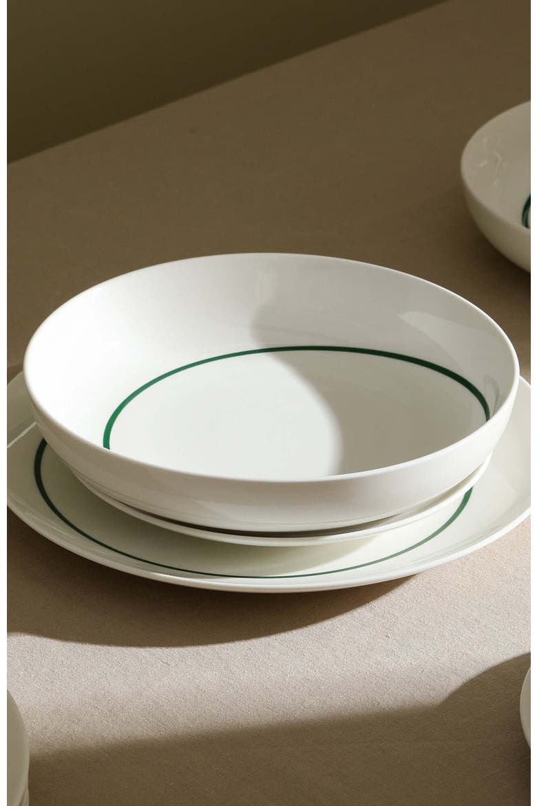 Luna Porcelain 12-Piece Dinnerware Set, Alternate, color, Green