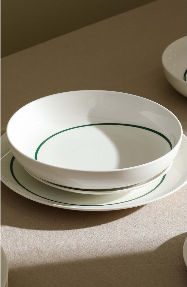 Stone Lain Luna Porcelain 12-Piece Dinnerware Set, Alternate, color, Green