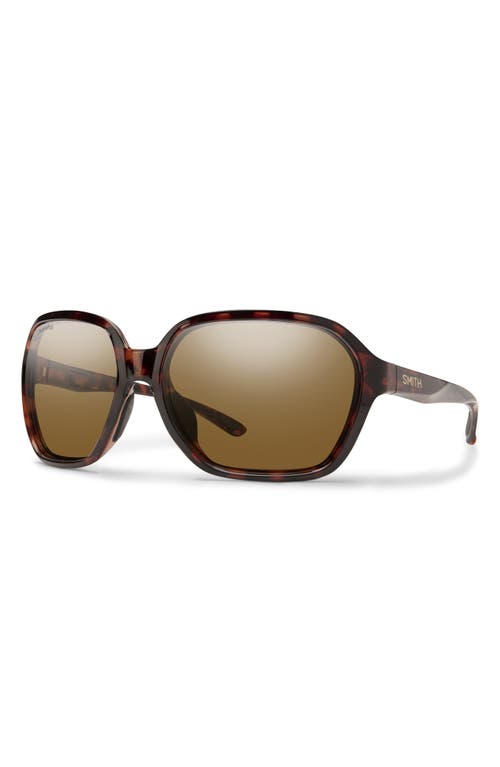 Smith Whitney 61mm Chromapop™ Polarized Wraparound Square Sunglasses In Tortoise/brown