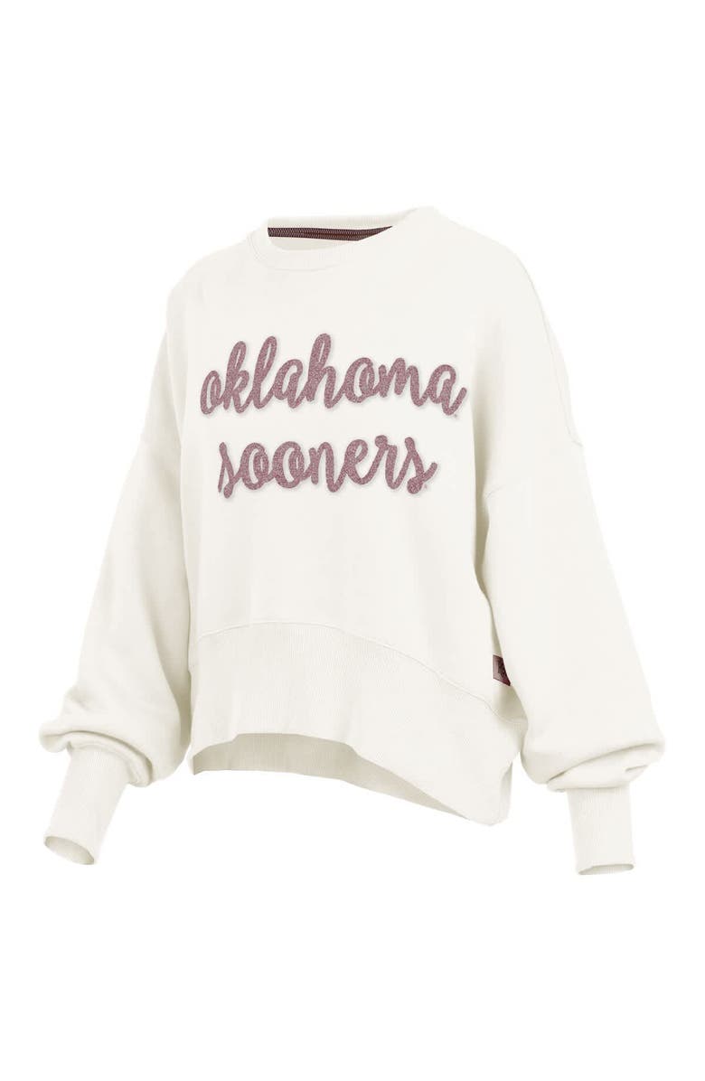 PRESSBOX Women
s Pressbox Cream Oklahoma Sooners Chelsea Oversized Pullover Sweatshirt, Alternate, color, Cream