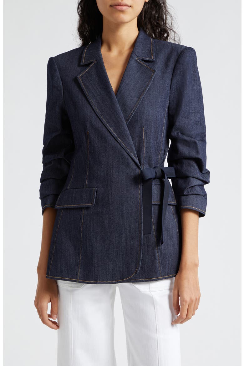 Irie Wrap Front Denim Jacket, Main, color, INDIGO