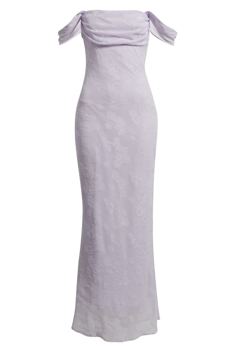 Azura Off The Shoulder Cocktail Maxi Dress, Alternate, color, LILAC
