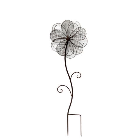 Metal 33.5 in. Petal Flower Garden Stake