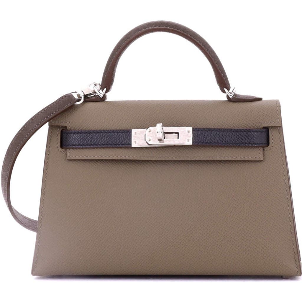 Pre-owned Hermes Hermes Kelly Mini Ii Bag Tricolor Epsom With Palladium Hardware 20 In Brown