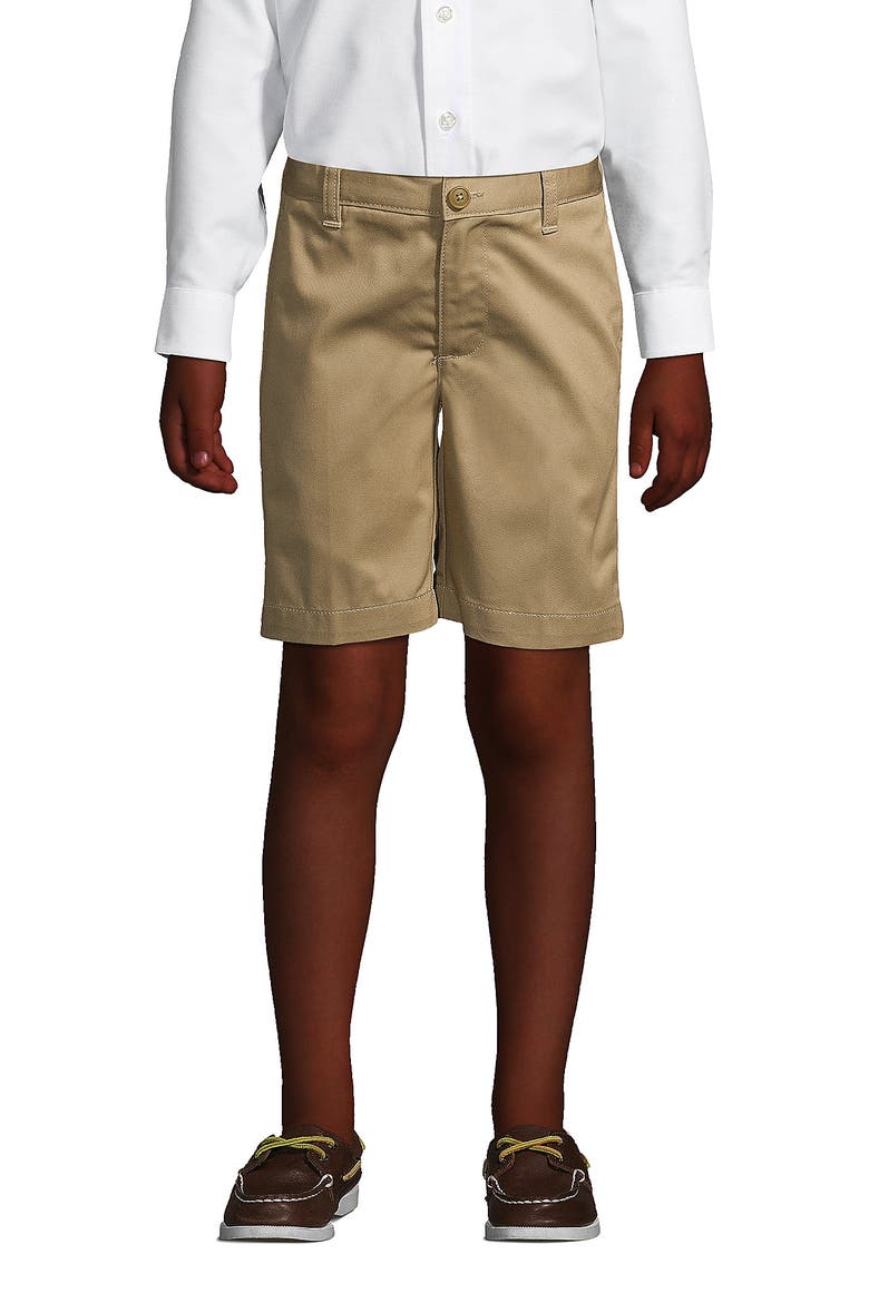 Boys Slim Plain Front Blend Chino Shorts, Main, color, Khaki
