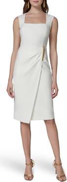 Donna Karan New York Wrap Front Sleeveless Sheath Dress