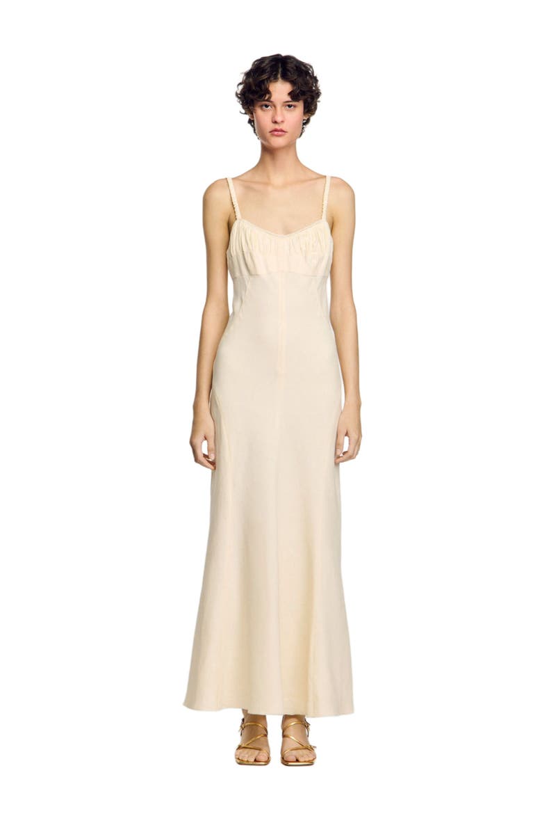 Maxi dress with straps, Main, color, Ecru