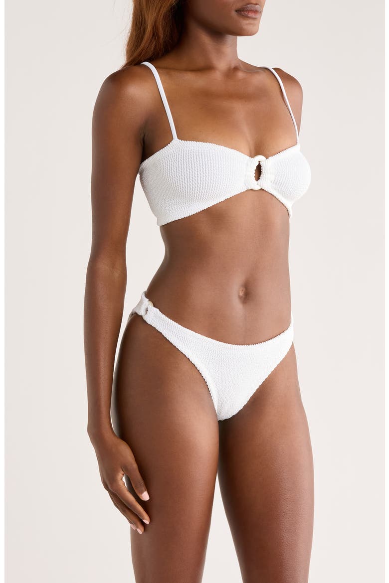 Misty Pearly Hoop Textured Two-Piece Swimsuit, Alternate, color, WHITE