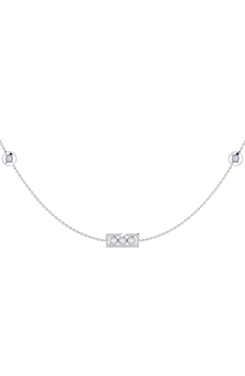 LuvMyJewelry Traffic Light Layered Sterling Silver Diamond Necklace, Alternate, color, Silver