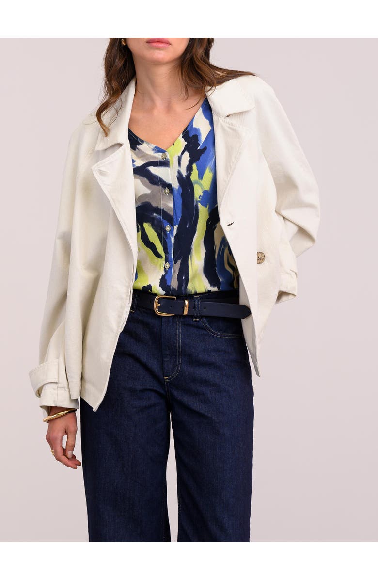 Celtic & Co. V-Neck Drape Blouse, Alternate, color, Abstract Brushstroke