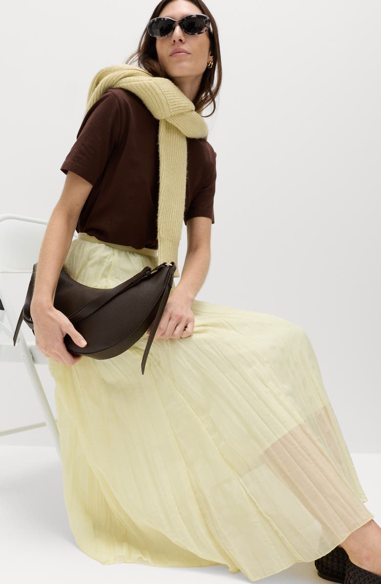 M&S Crinkle Midi Skirt, Alternate, color, Yellow