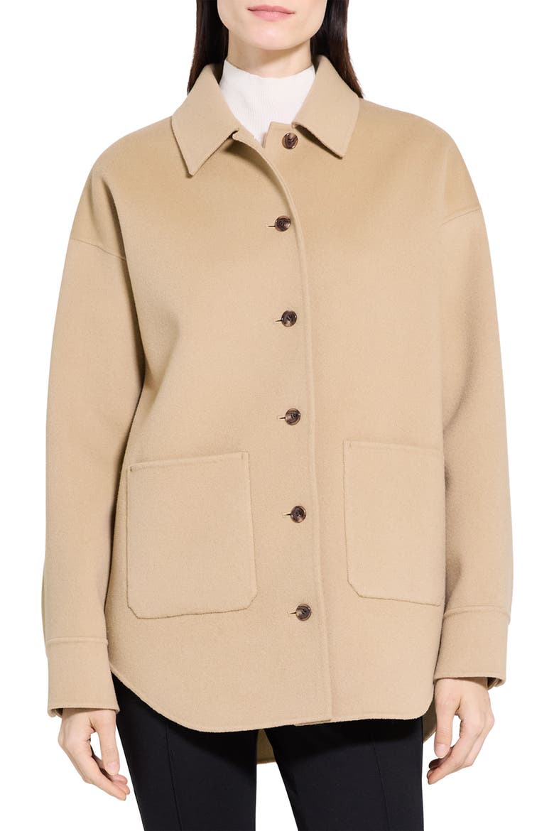 Wool & Cashmere Shirt Jacket, Main, color, NEW CAMEL