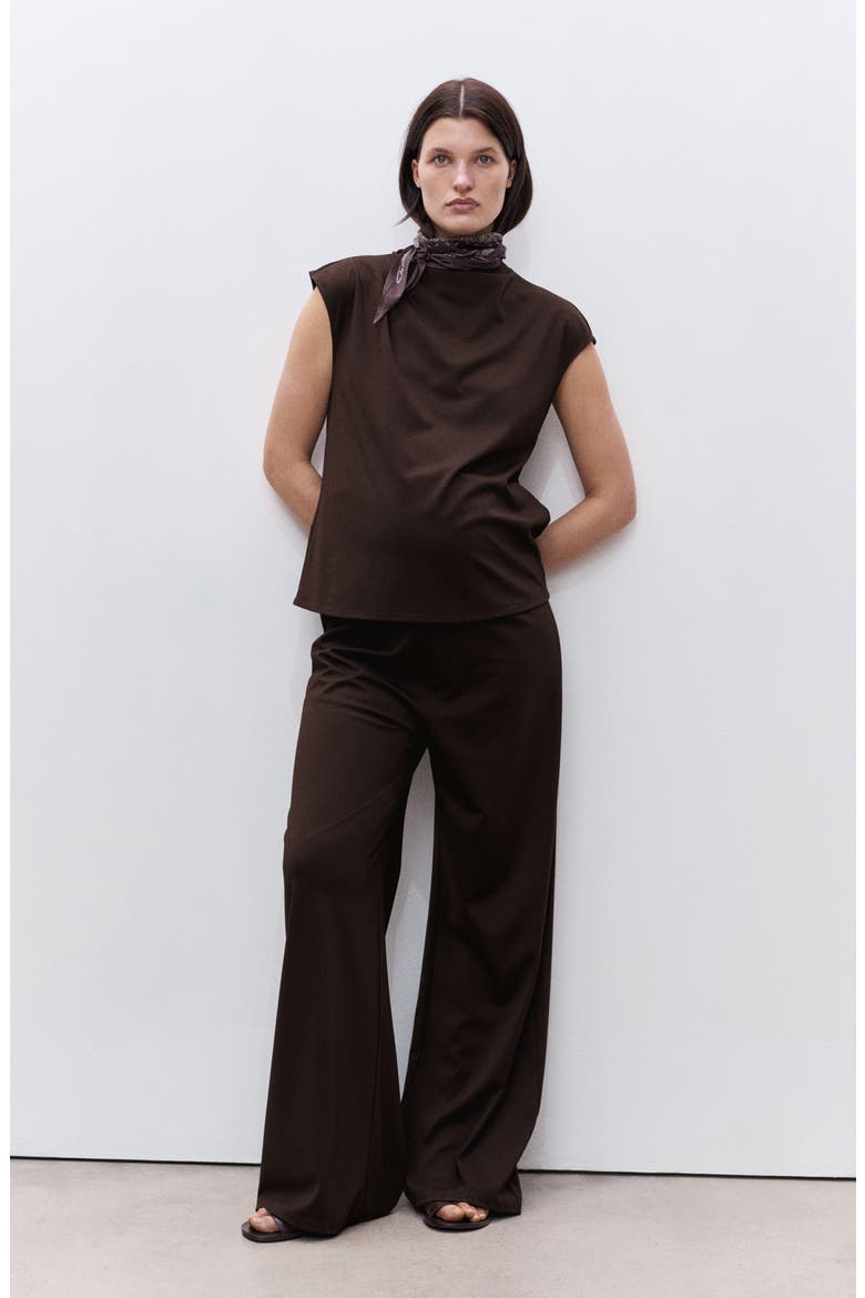 Fine Knit Wide Leg Maternity Pants, Alternate, color, CHOCOLATE