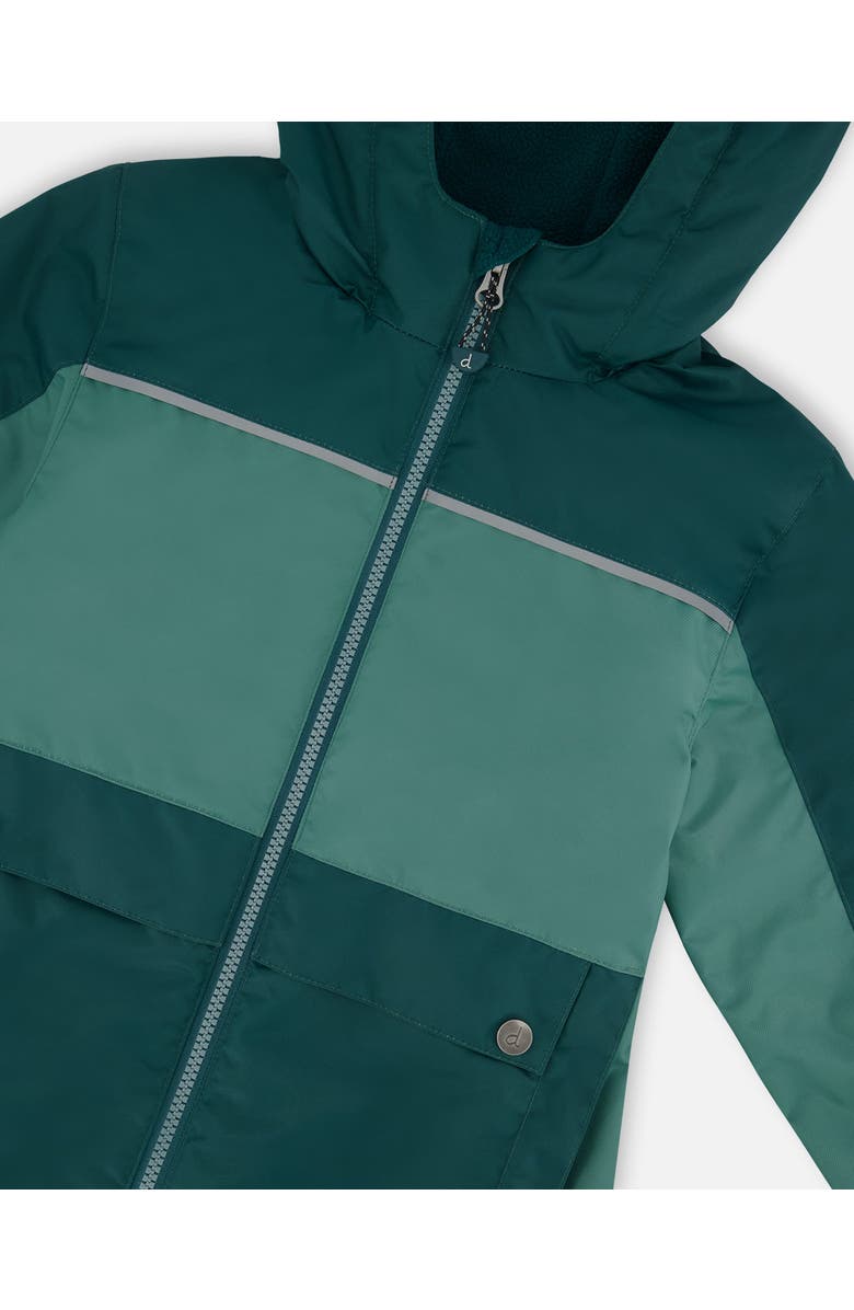 Deux par Deux Little Boy's Colorblock Mid-Season Jacket Forest Green And Emerald, Alternate, color, 
