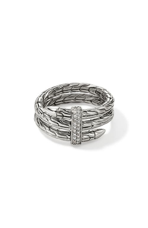 John Hardy Sterling Silver Spear Diamond Coil Ring In Neutral