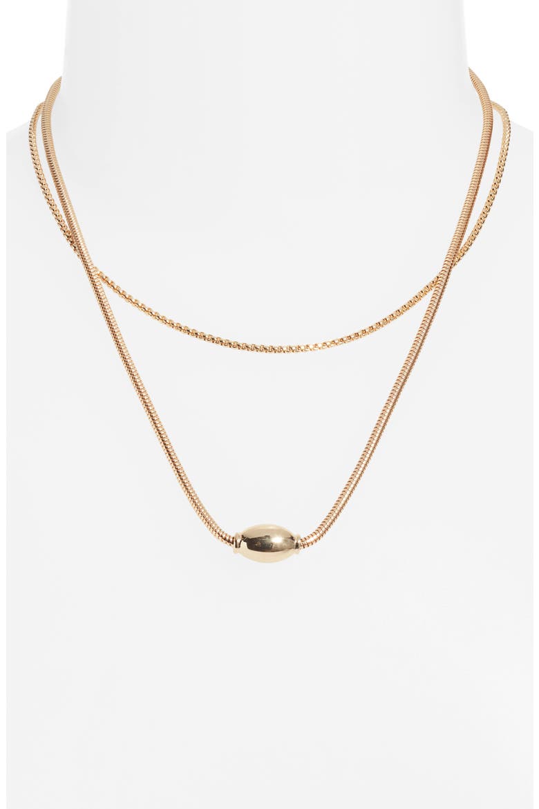 Orb Layered Chain Necklace, Alternate, color, GOLD