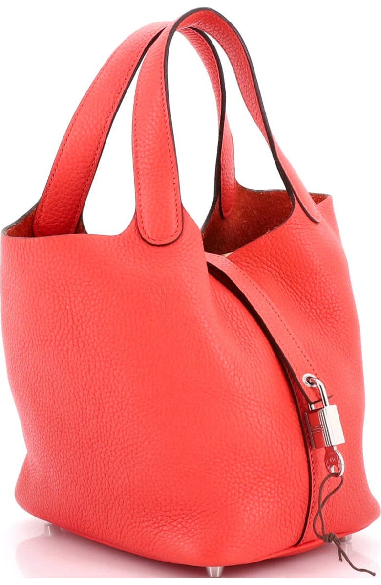 Pre-Owned Hermes Picotin Lock Bag Clemence PM, Alternate, color, Rouge Pivoine