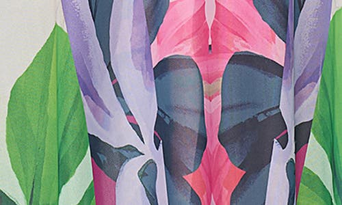 Afrm Shea Print A-line Mesh Maxi Dress In Mirror Tropical