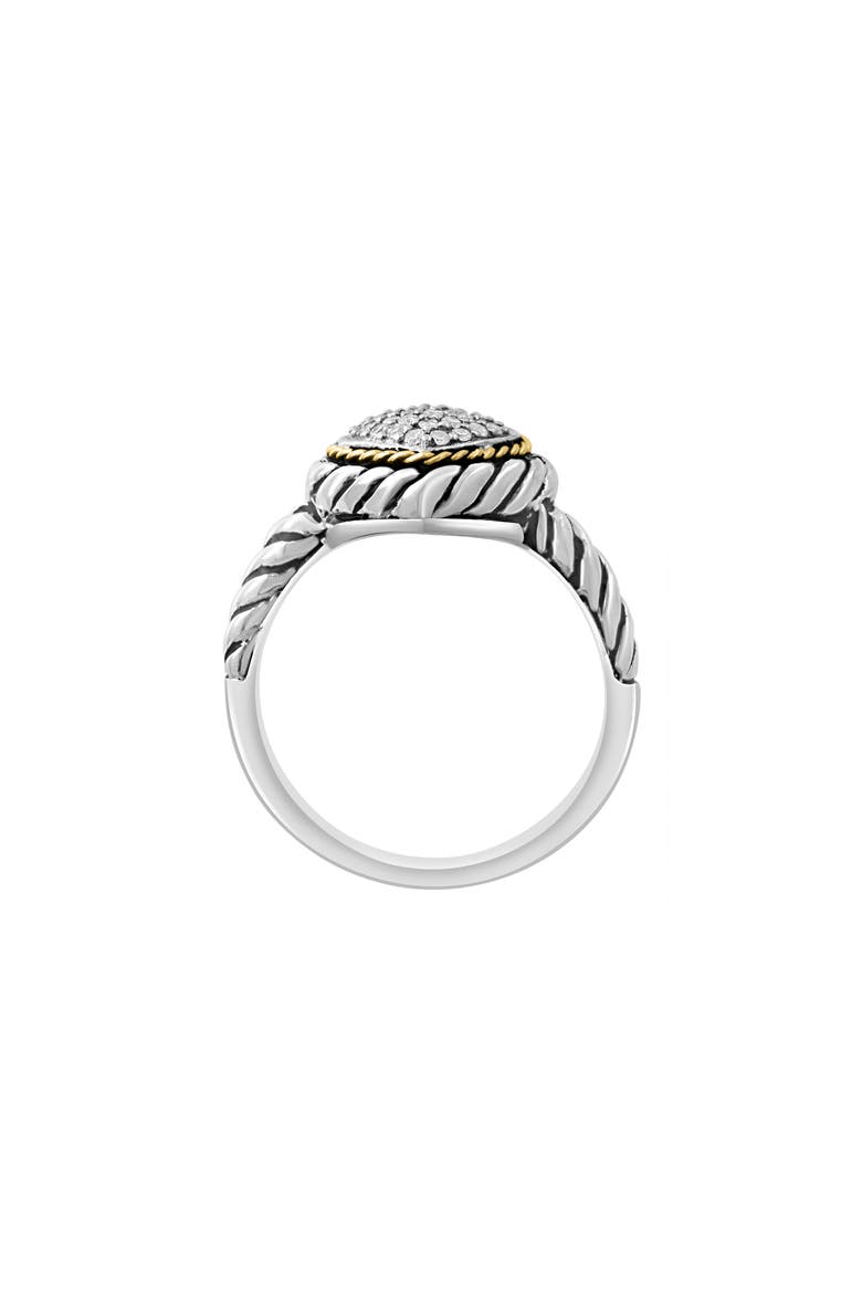 Two-Tone Pavé Diamond Heart Ring, Alternate, color, YELLOW/SILVER