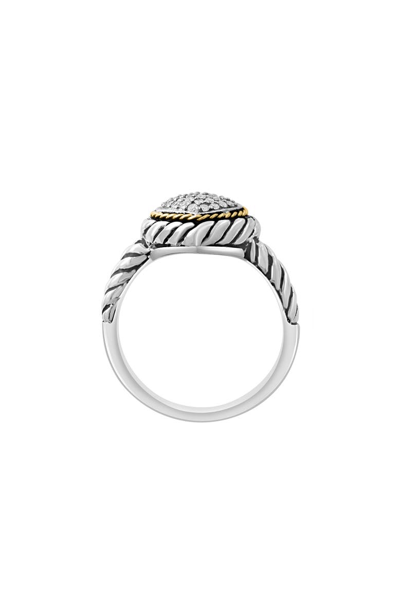 EFFY Two-Tone Pavé Diamond Heart Ring, Alternate, color, Yellow/Silver