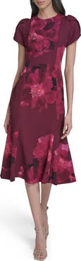 Calvin Klein Floral Sheath Midi Dress
