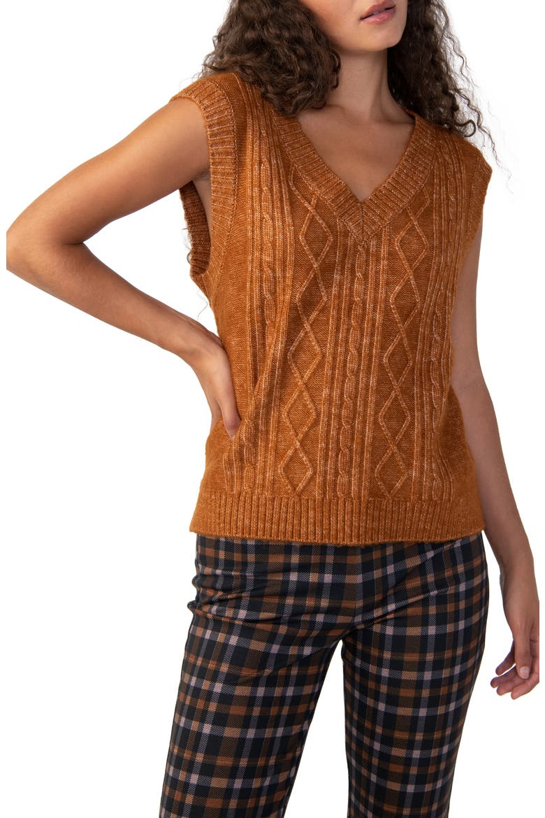 Cozy Cable Sweater Vest, Main, color, HTSP