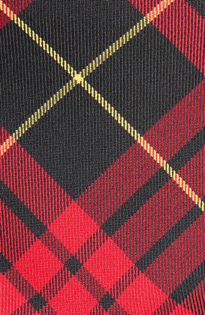 McQueen Kickback Tartan Miniskirt, Alternate, color, Bordeaux