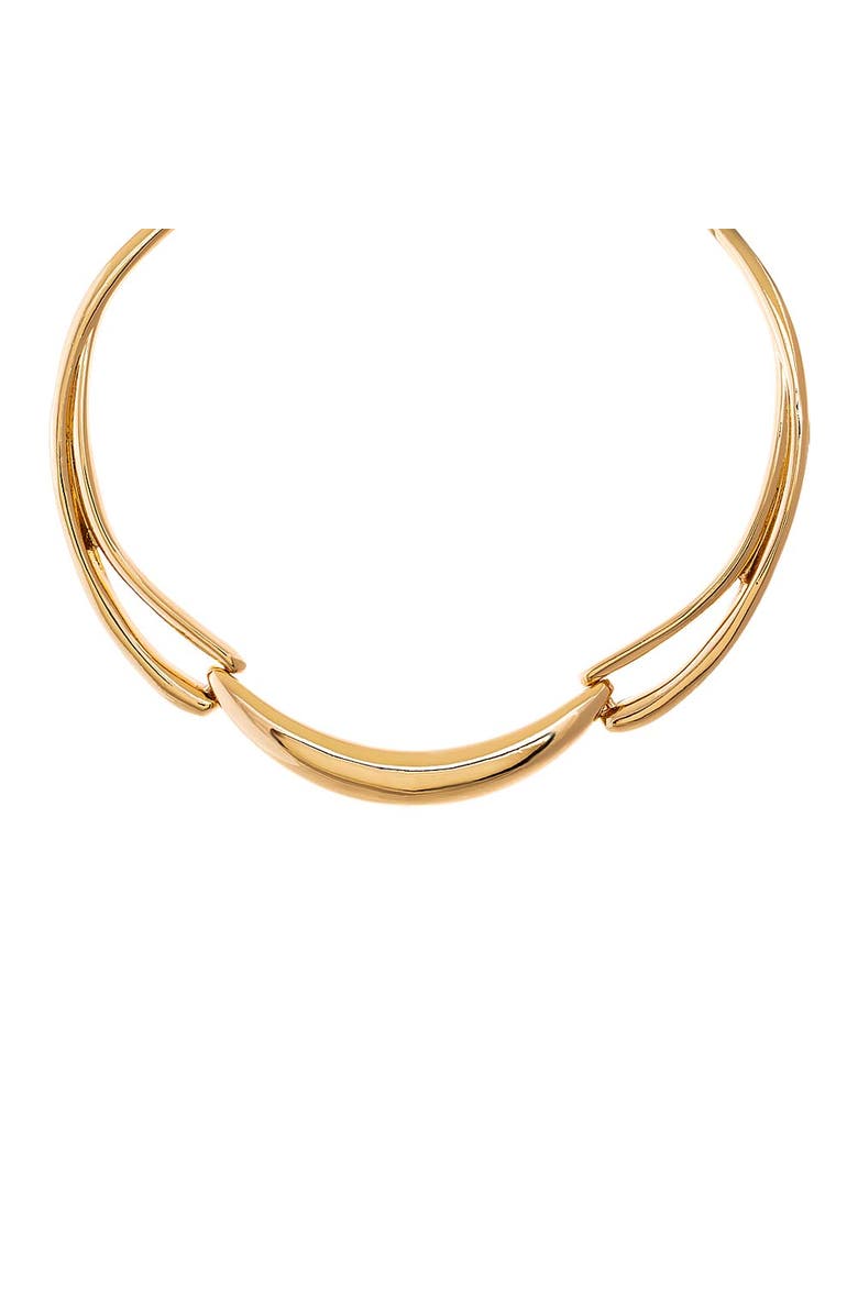 BY ADINA EDEN Sculpted Collar Choker Necklace, Main, color, Gold
