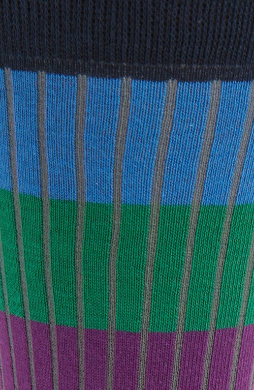 Paul Smith Liam Stripe Cotton Blend Socks In Blue