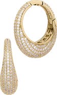 SAVVY CIE JEWELS Pavé Cubic Zirconia Graduated Hoop Earrings