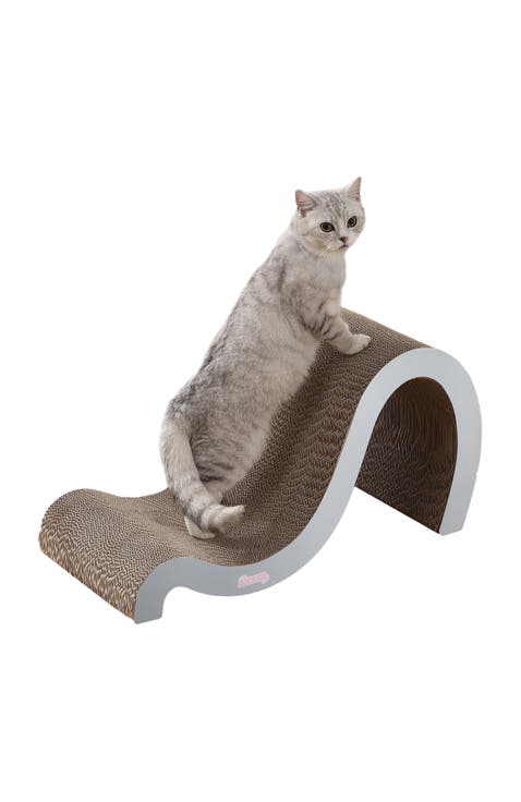 Kona 27" Modern Cardboard Double-Sided Wave Cat Scratcher with Catnip