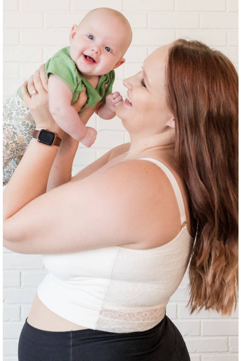 Amelia Pumping and Nursing Crop Cami, Alternate, color, Cream