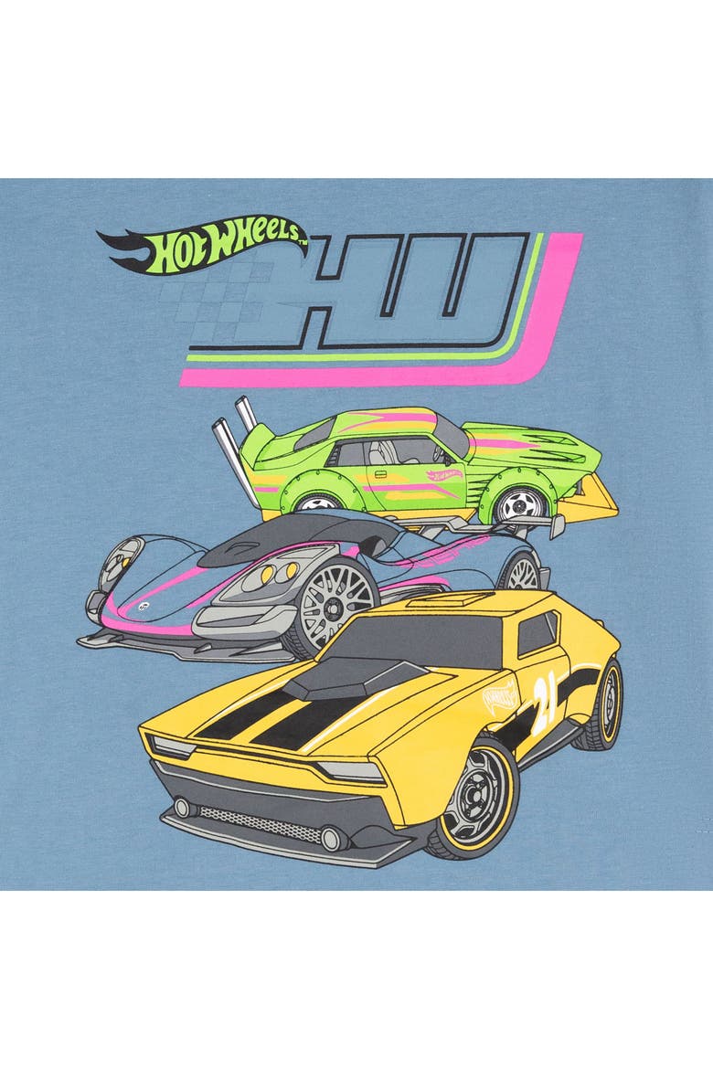 T-Shirt and Mesh Shorts Set, Alternate, color, Hot Wheels Blue Tan