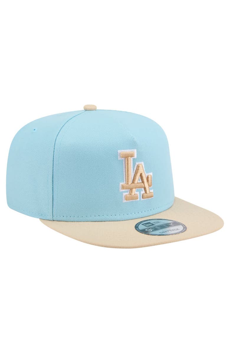 New Era Men's New Era  Light Blue/Light Beige Los Angeles Dodgers Color Pack A-Frame 9FIFTY Snapback Hat, Alternate, color, 