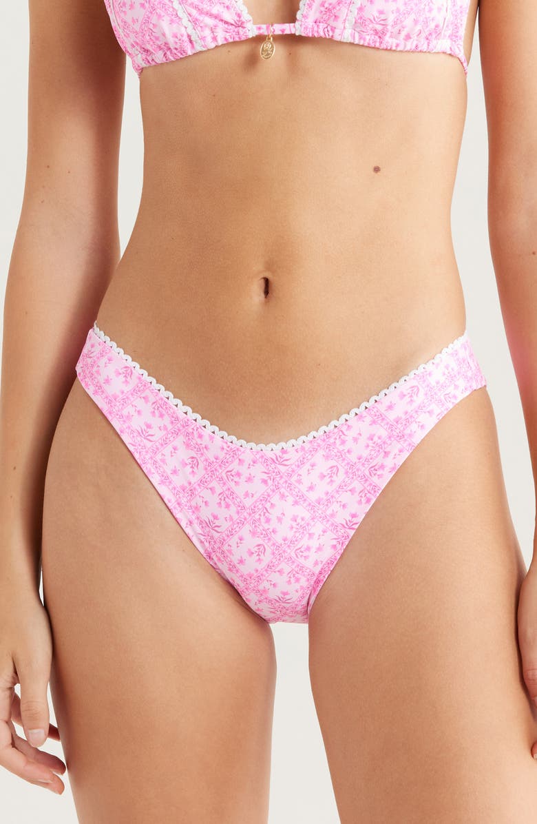 Kulani Kinis High Cut Bikini Bottoms, Main, color, Starlight Saloon