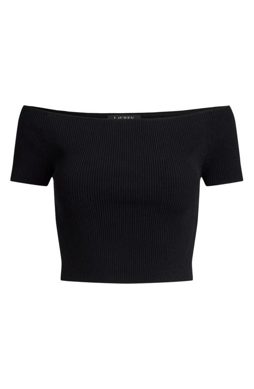 Ralph Lauren Women's Off-the-shoulder Cropped Sweater In Black