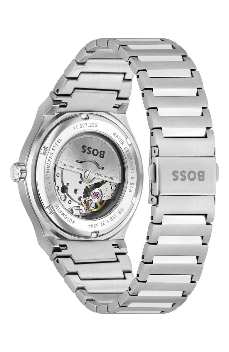 BOSS Candor Automatic Bracelet Watch, Alternate, color, Blue Dial