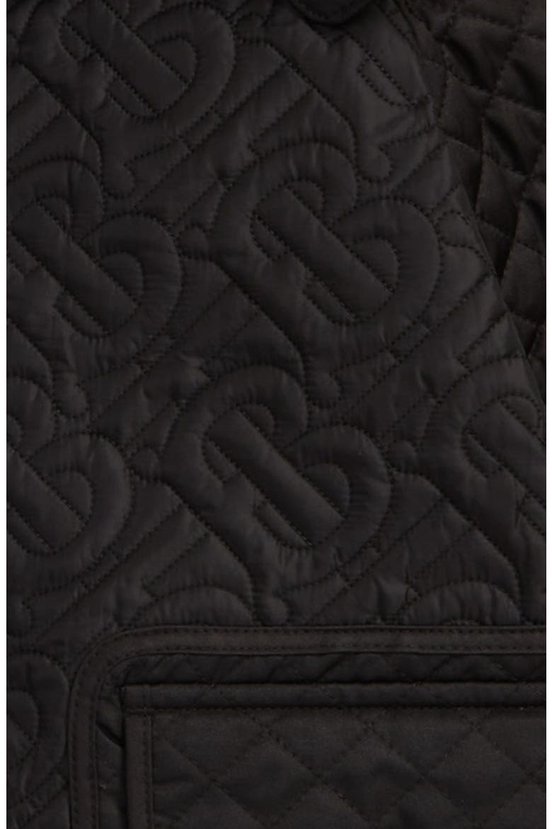 Kids' Gabriel Quilted Monogram Hooded Coat, Alternate, color, BLACK