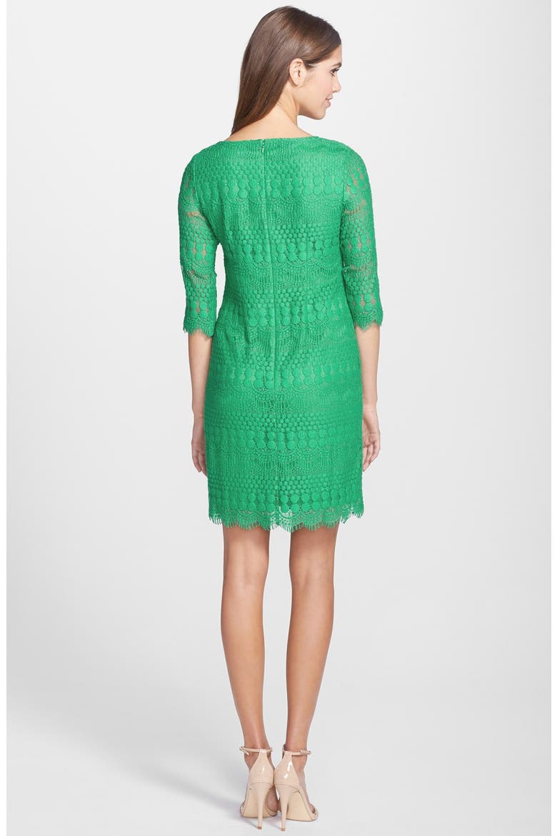 Scalloped Lace Shift Dress, Alternate, color, GREEN
