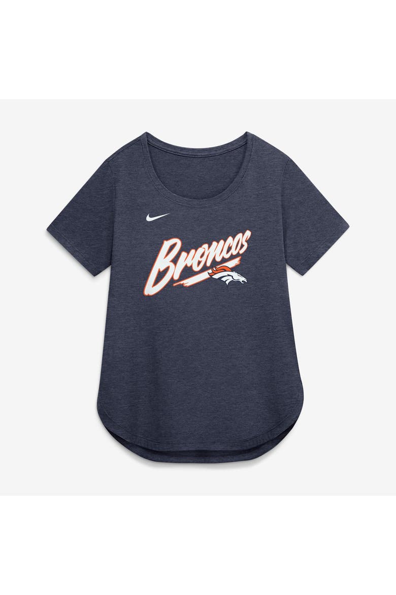 Women's Nike Navy Denver Broncos Primetime Tri-Blend T-Shirt, Alternate, color, Navy