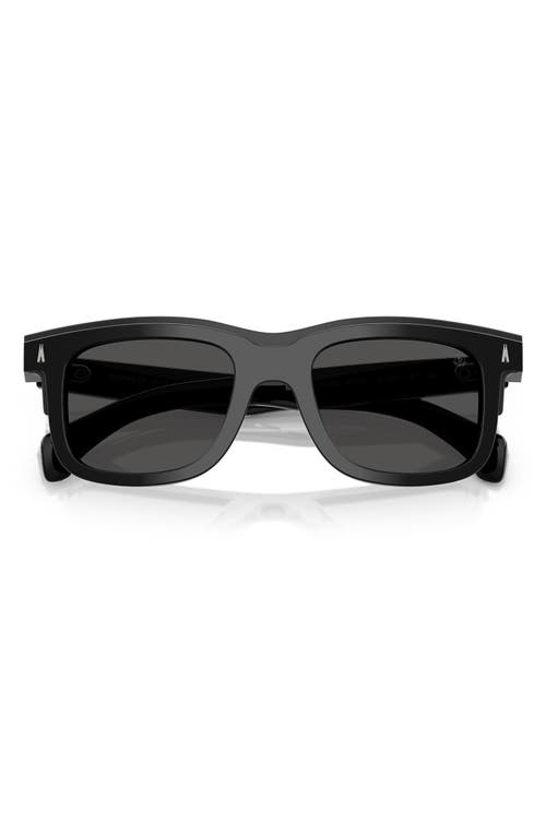 Moncler Claro 51mm Polarized Square Sunglasses In Shiny Black