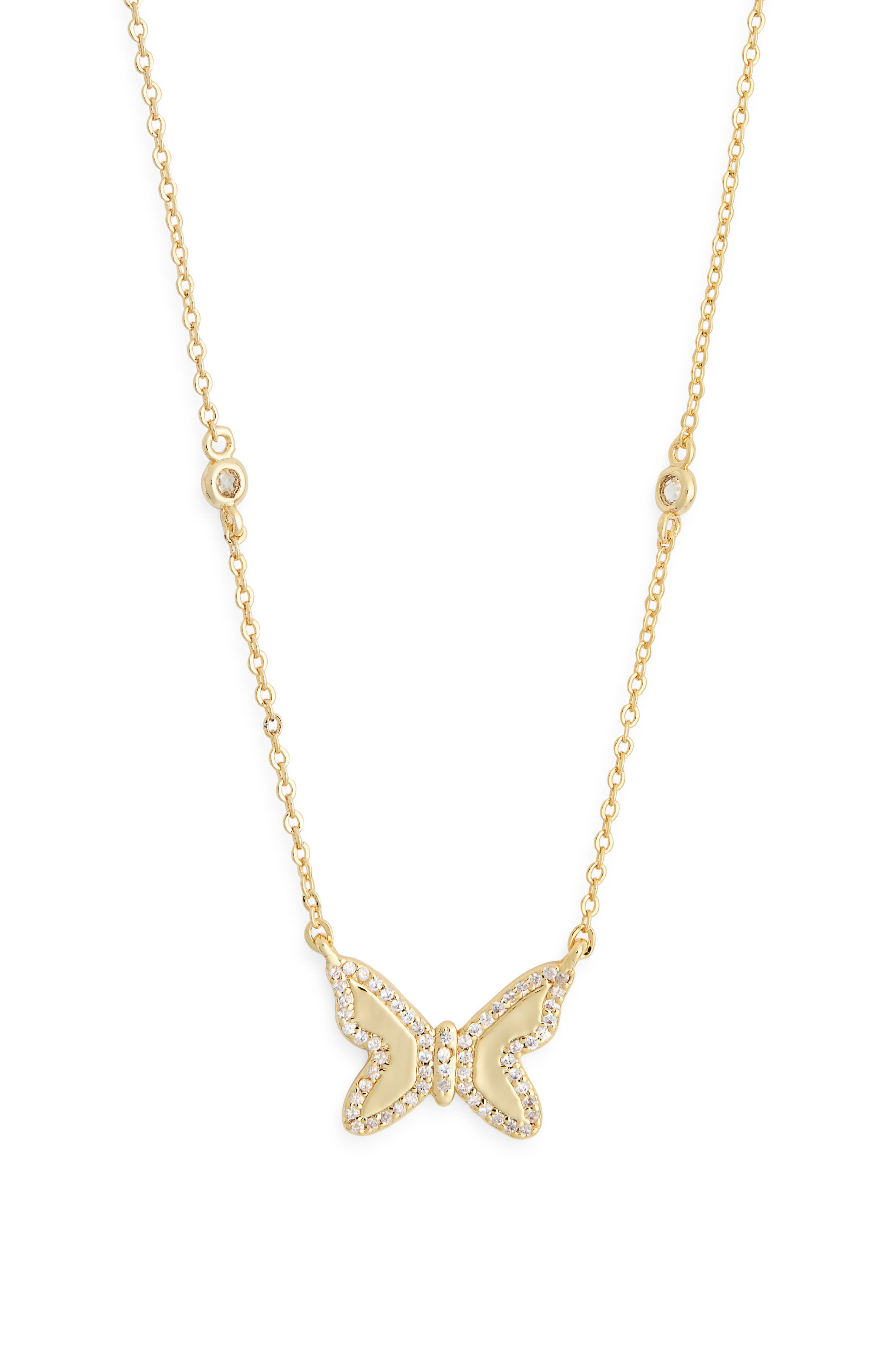 Electric Picks Josephina Cubic Zirconia Butterfly Pendant Necklace