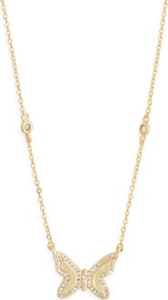 Electric Picks Josephina Cubic Zirconia Butterfly Pendant Necklace