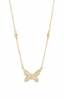 Electric Picks Josephina Cubic Zirconia Butterfly Pendant Necklace