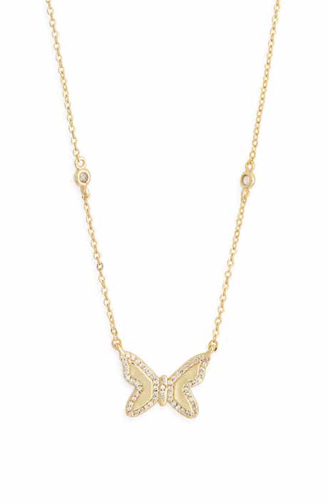 Electric Picks Josephina Cubic Zirconia Butterfly Pendant Necklace