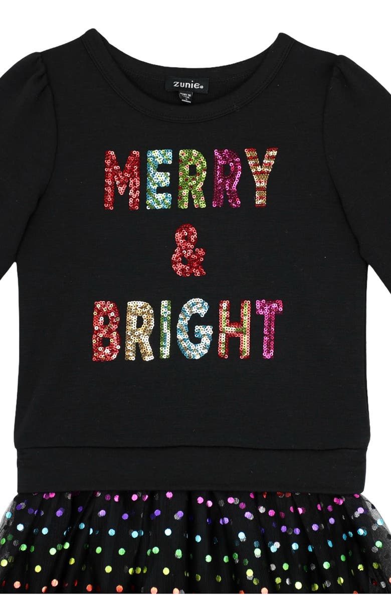 Zunie Kids' Drop Waist Sequin Tutu Dress, Alternate, color, Black Multi